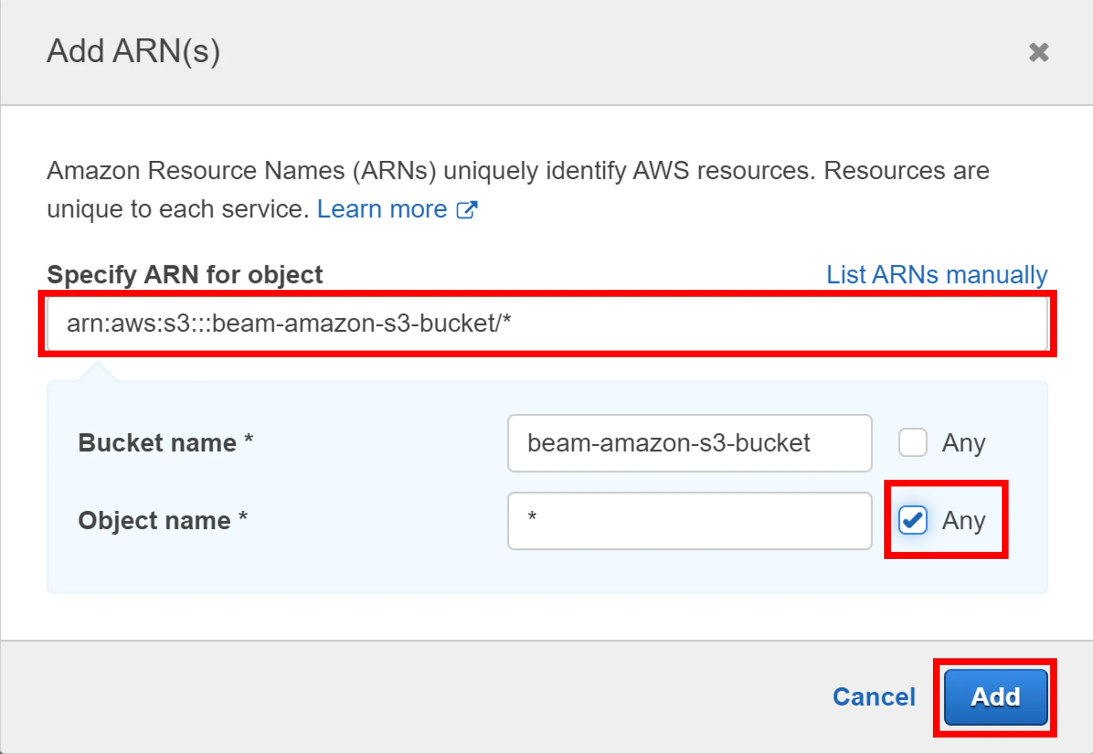 Add ARN Configuration
